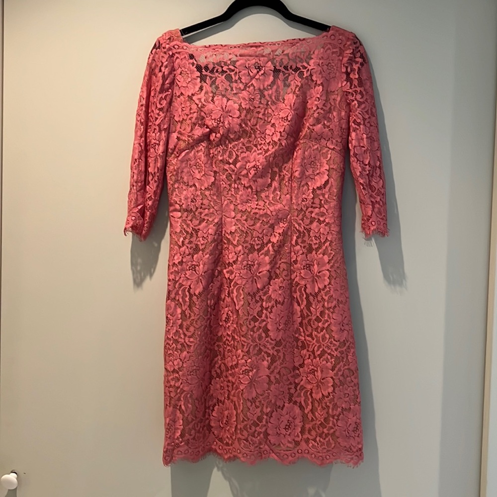 Pink lined lace dress